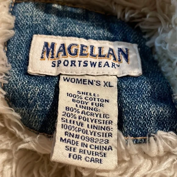 Magellan Sportswear Faux Fur Lined Denim Jacket - Picture 4 of 7